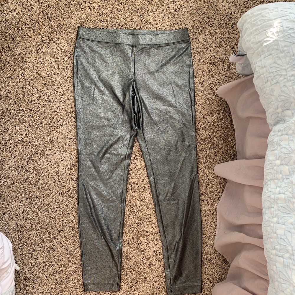 NWT Express silver glitter leggings size medium